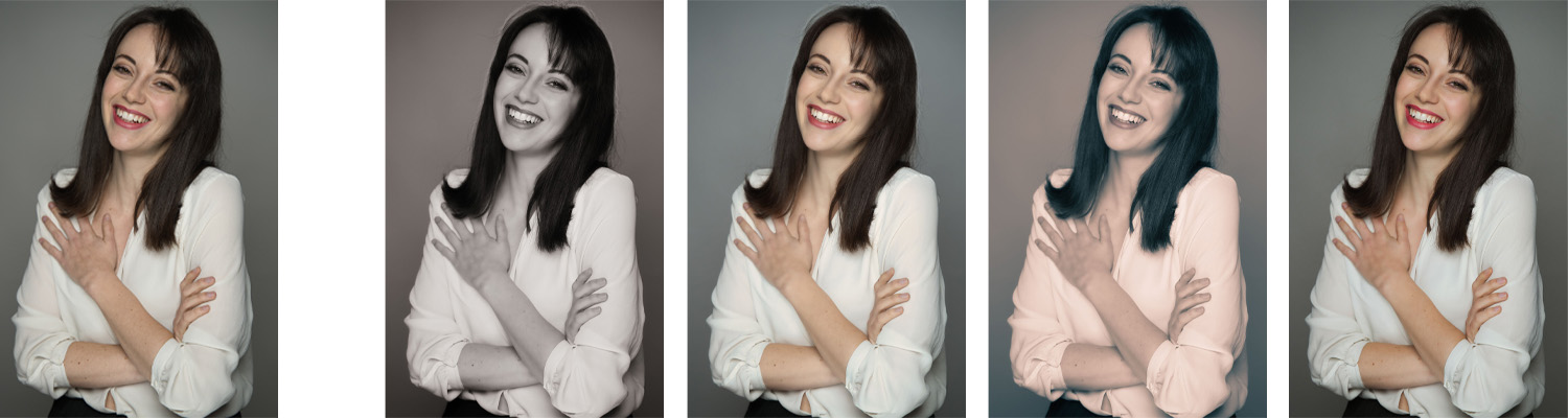 Fotografia di ritratto in studio con vari Preset